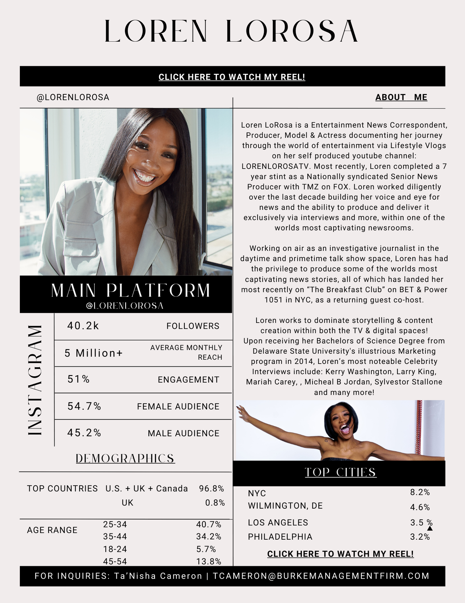 About — Television & Digital Media Personality