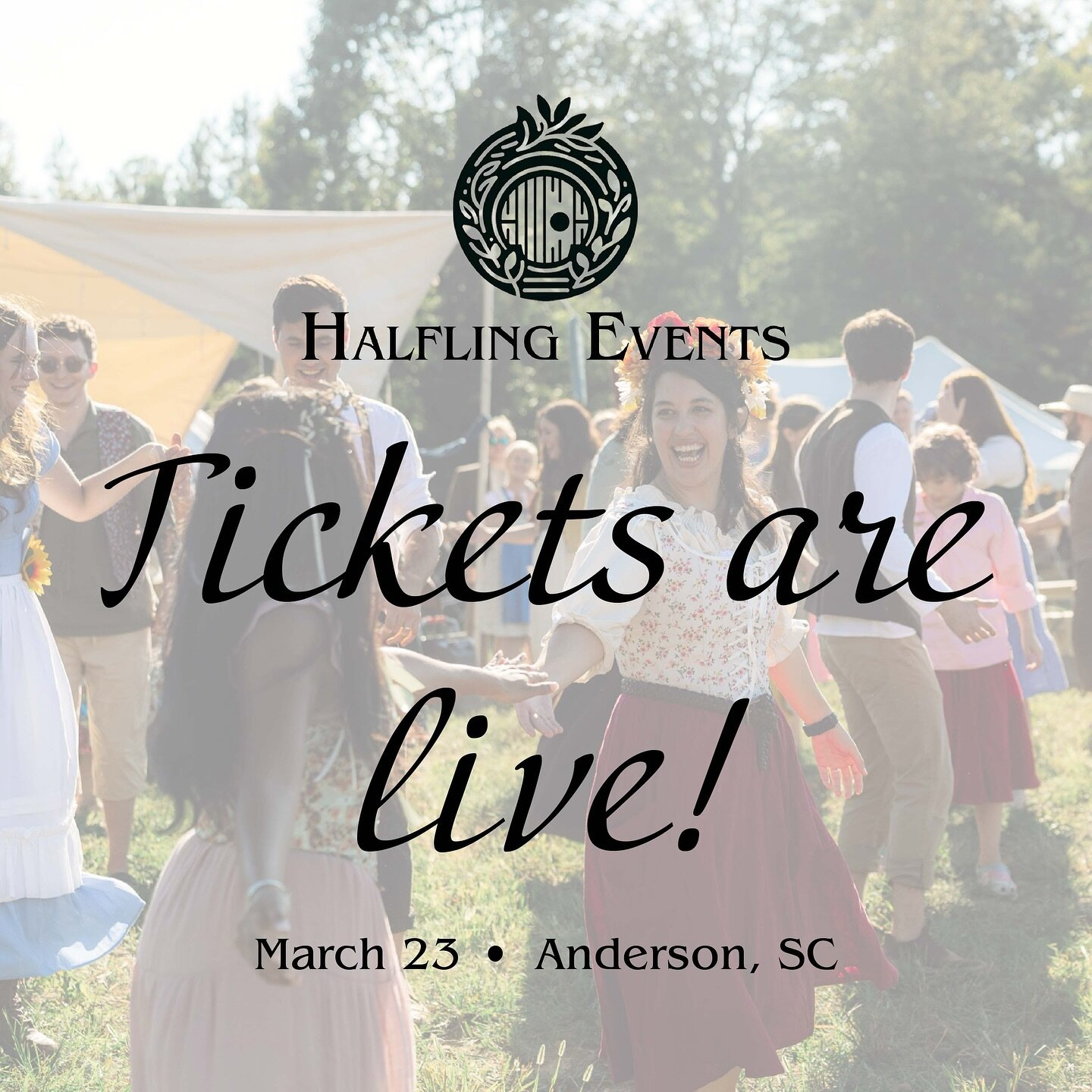 🫖💐 Grab your tickets for our Merry Meadow Tea Gathering NOW at HalflingEvents.com! 💐🫖

This special gathering takes place March 23, 2024 in Anderson, SC. Go to our site for all the information about tickets and our crafting add-on options to make