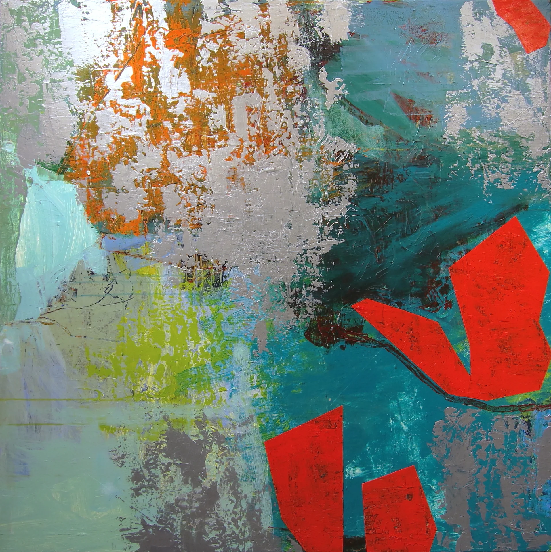 <i>the flood may</br>bear me far</i></br> 2014, acrylic on canvas </br>40" x 40" (available)