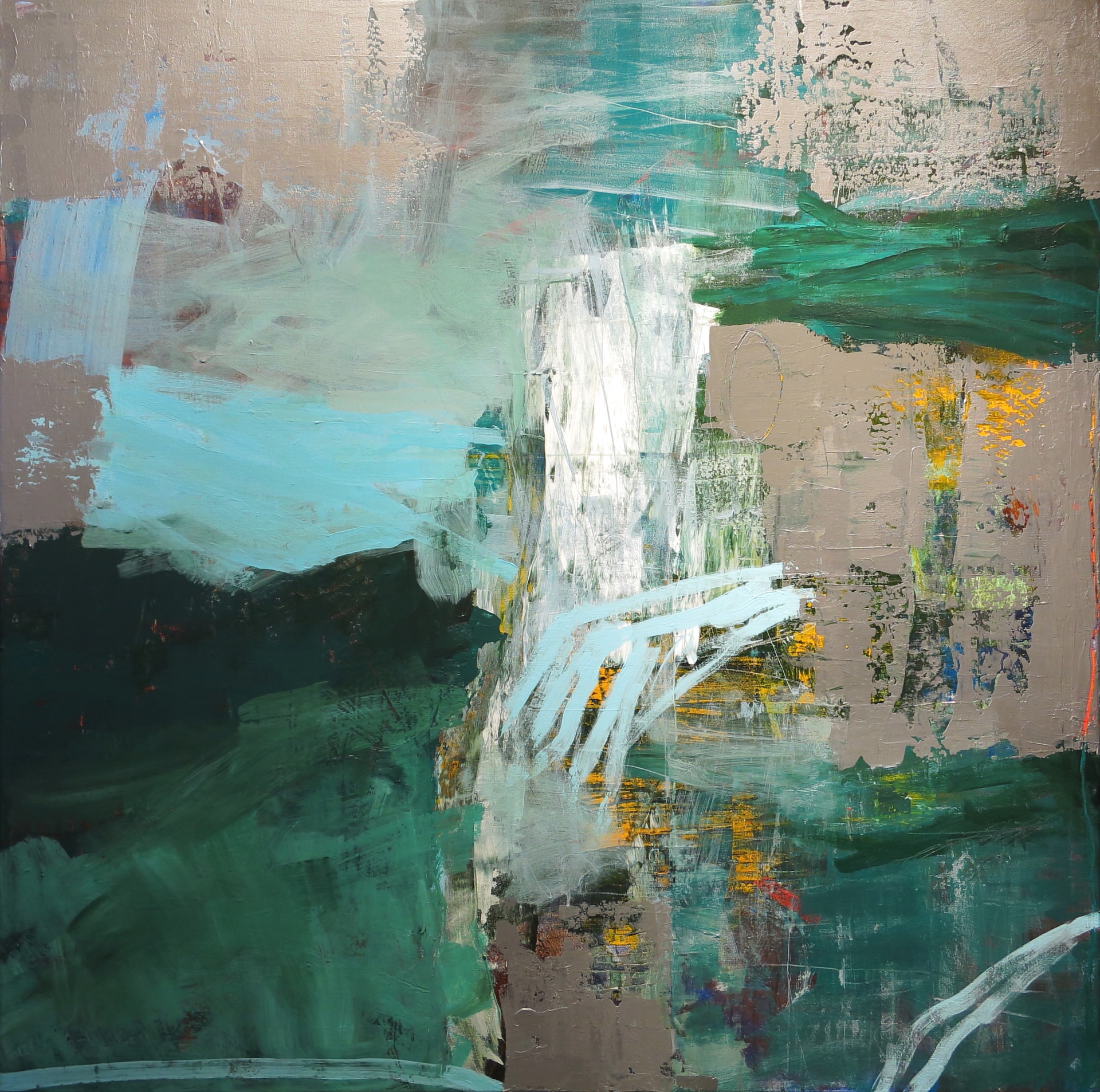 <i>when the ocean</br>met the sky</i></br> 2014, acrylic on canvas </br>40" x 40" (SOLD)