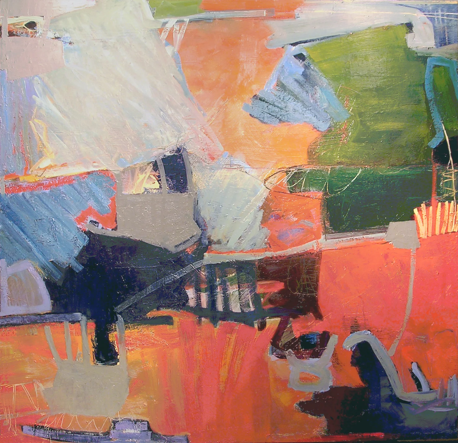 <i>as it is when it was</i></br>2006, oil & oilstick on canvas, 60” x 62”</br>(available)