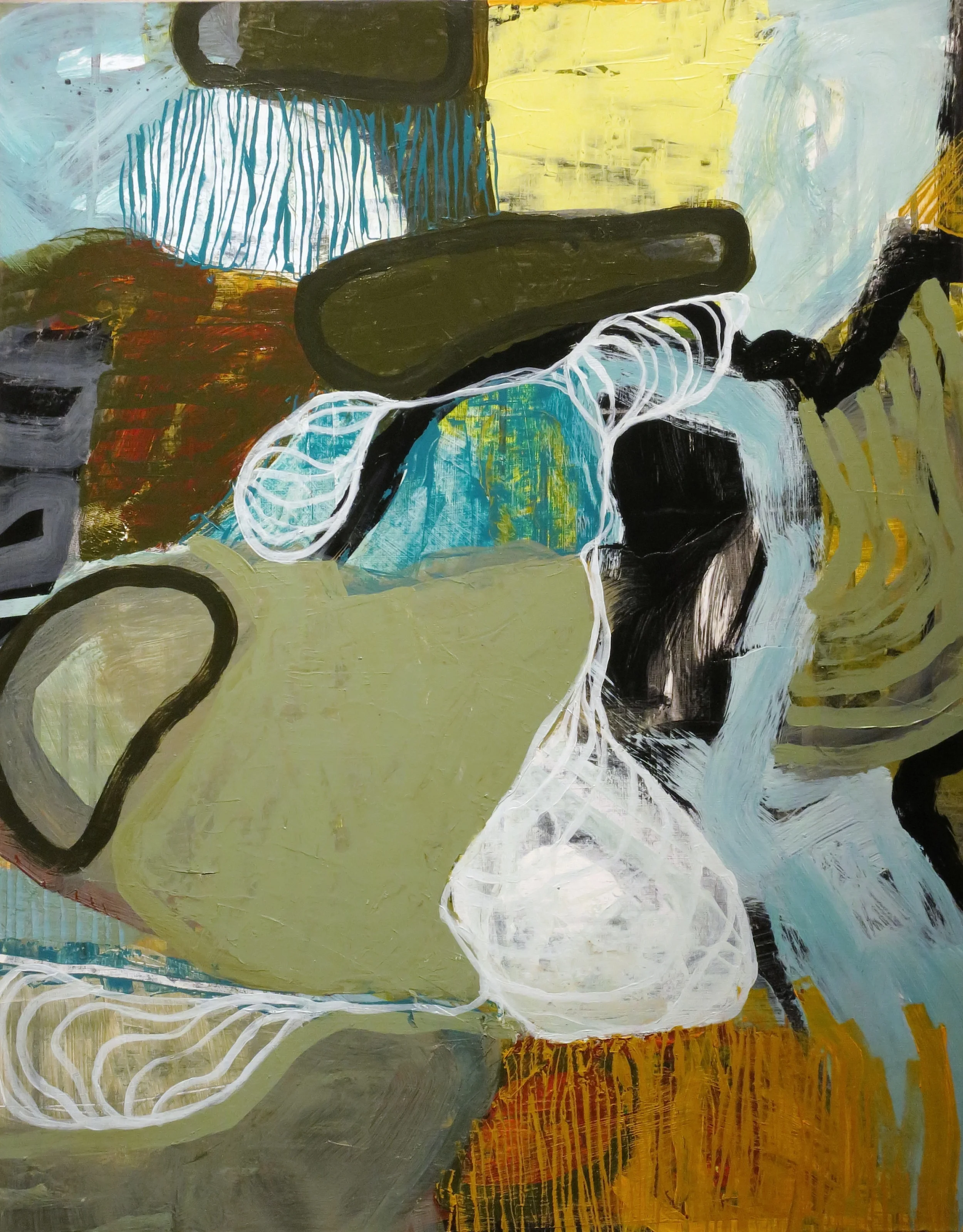 <i>intertidal</i></br>2013, acrylic on paper mounted to panel, 28" x 22"</br>(available)