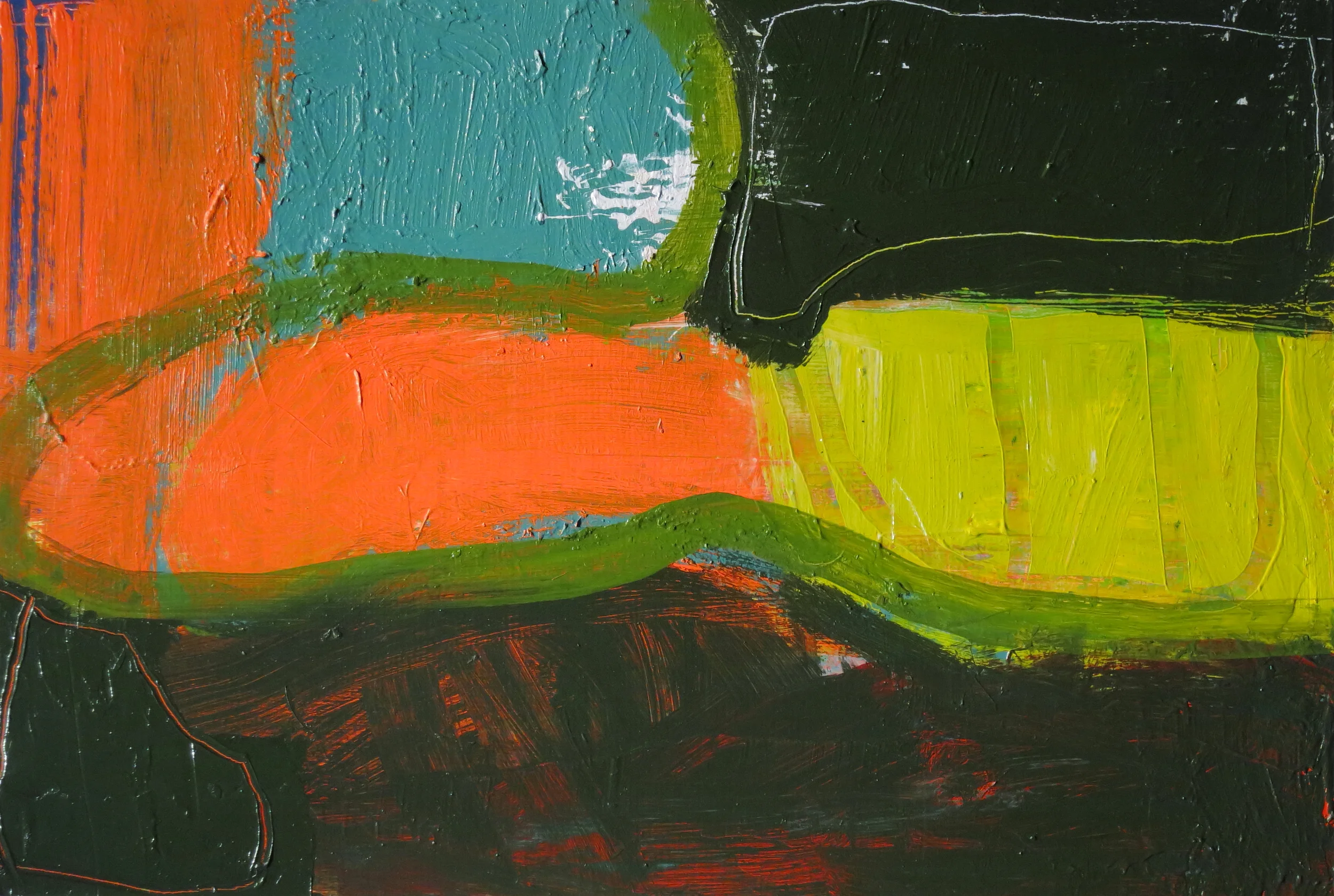 <i>lyness 5</i></br>2012, acrylic on cradled matboard, 9” x 14”</br>(available)