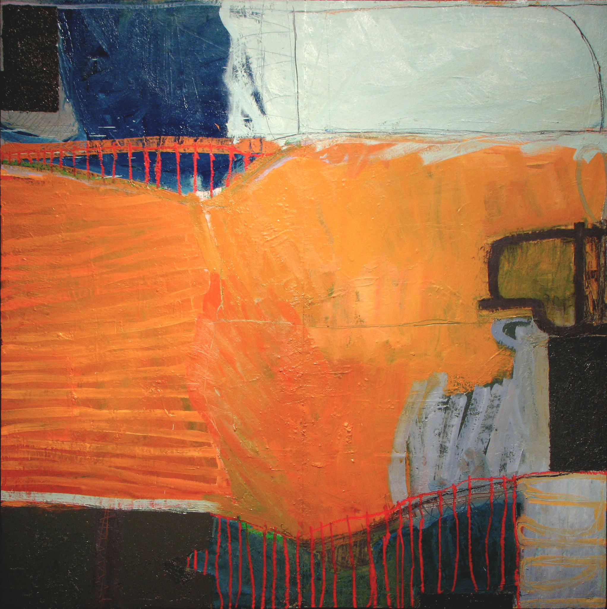 <i>the scouring of parcel one</i></br>2007, oil & oilstick on panel, 48” x 48”</br>(available)