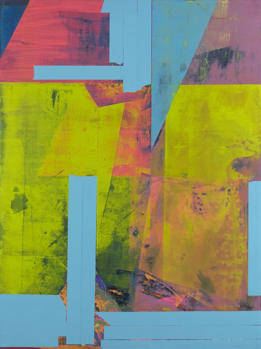 hard interrupt -- 2018, acrylic & gypsum compound on canvas. 24" x 18" (available through Schoolhouse Gallery, Provincetown MA)