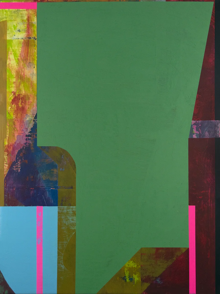 suburban split -- 2018, acrylic & gypsum compound on canvas. 32" x 24" (available through Space Gallery, Denver CO)