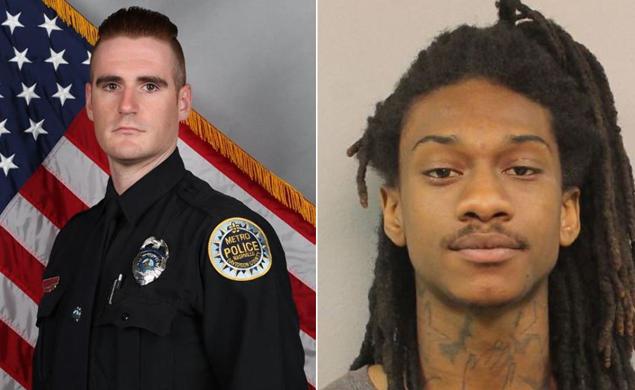 Officer Matthew Cammarn and suspect Brian Shannon; Photo: Metro Nashville Police Dept.