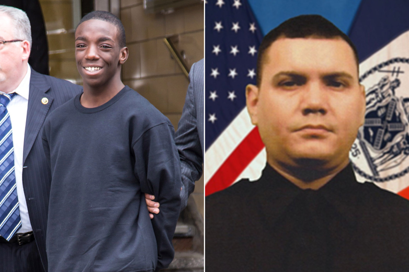 Marcell Dockery (l) and Officer Dennis Guerra (r); Photo: Stefan Jeremia, NYPD, via nypost.com