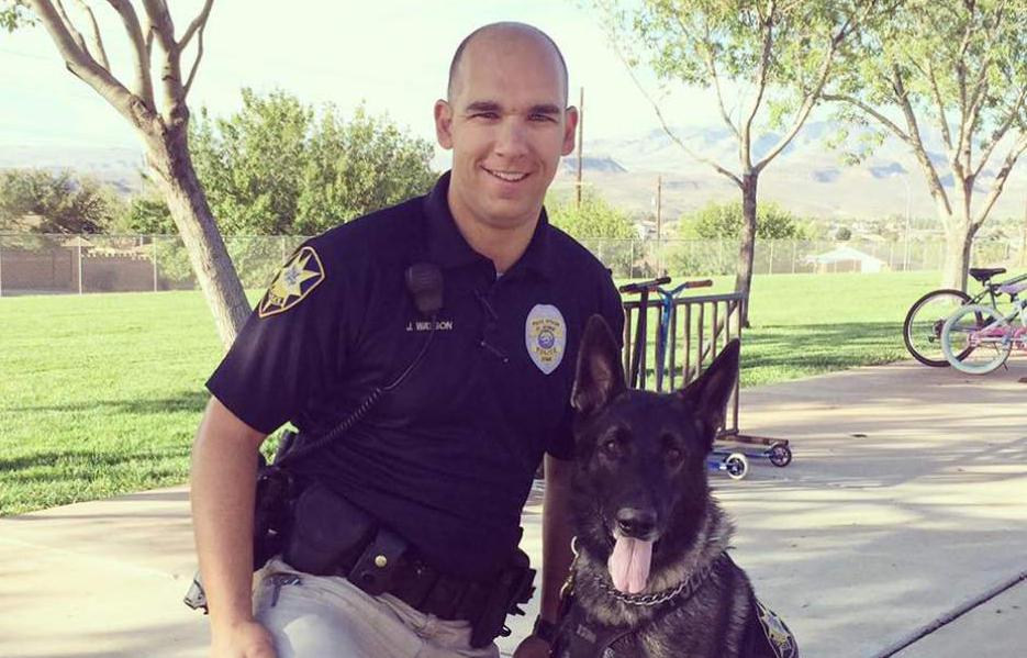 Officer Joe Watson and Rossko; Photo: St. George Police Dept.