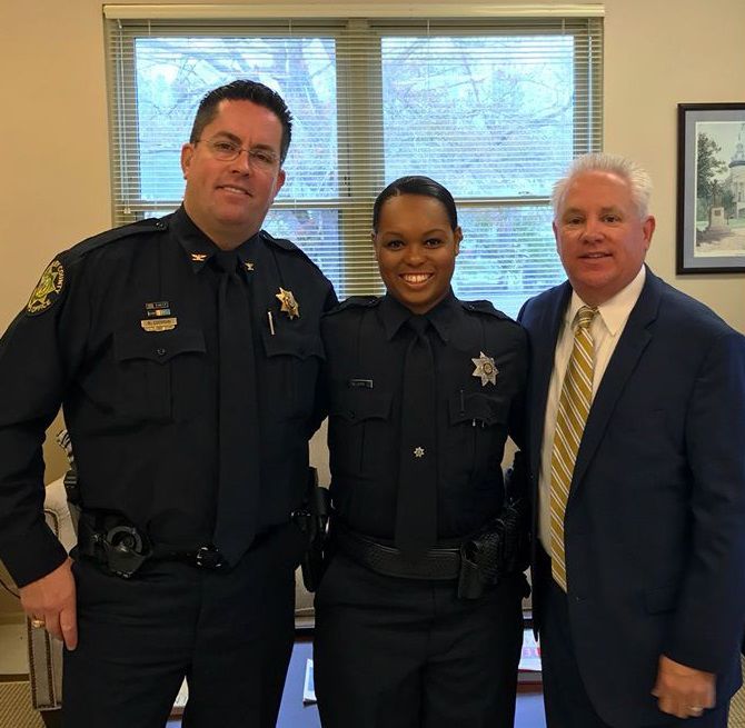 Cpl. Kimber Gist (center); Photo: Berkeley County Sheriff's Dept.