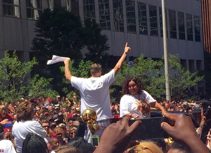 The NBA Finals gold trophy. 