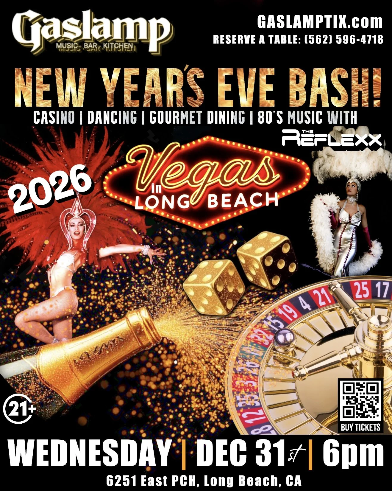 New year's eve with The Reflexx at Gaslamp Long Beach