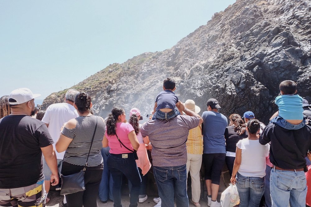    The Crowd Gathering Around La Bufadora   