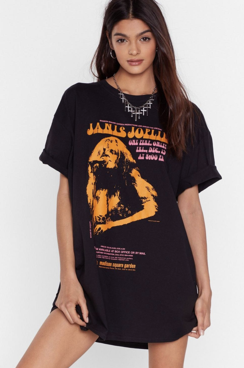 Janis Joplin Graphic Band Tee Dress