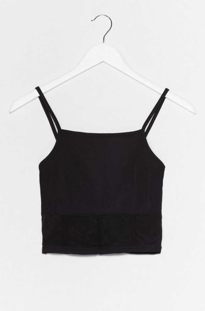 Of Corset We're Right Ribbed Crop Top