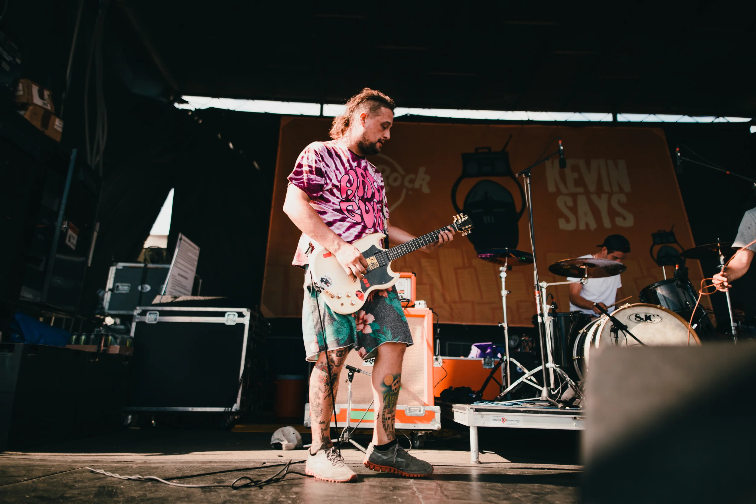 Common Thief. Probably one of the hardest working DIY bands out there, these guys followed Warped Tour on their own and found themselves jobs helping with the Kevin Says Stage and catering. When a band couldn't play this day, they were given the opportunity to fill in their slot. 