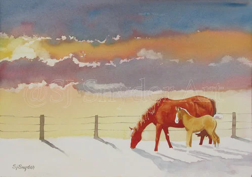 New Day, 14x20 watercolor, framed, $300