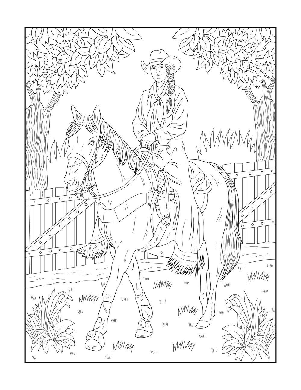 Realistic Western Horse Coloring Pages