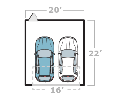 20' x 22' Garage with 16' Door