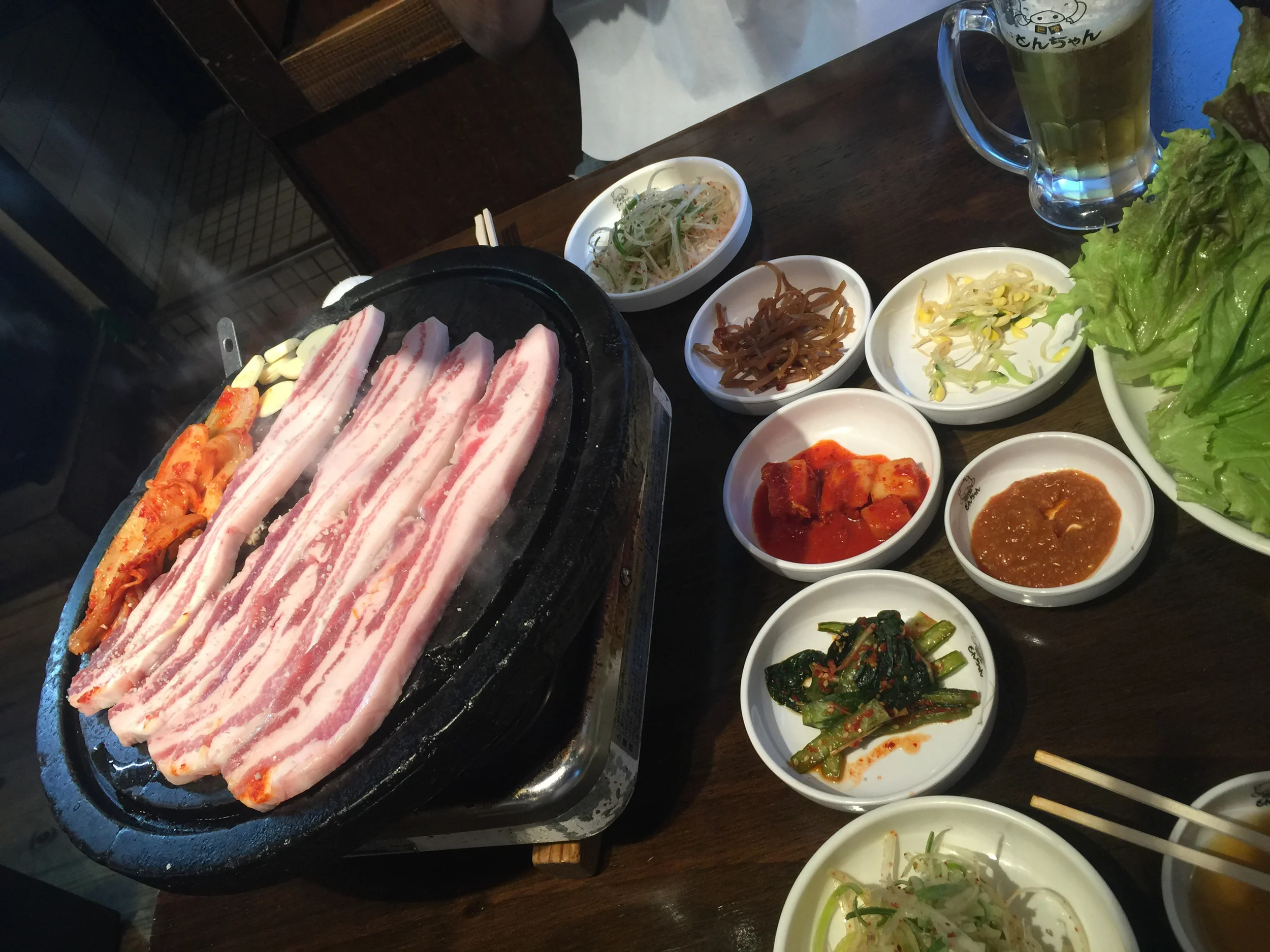 Pork and Kimchi at Korean BBQ