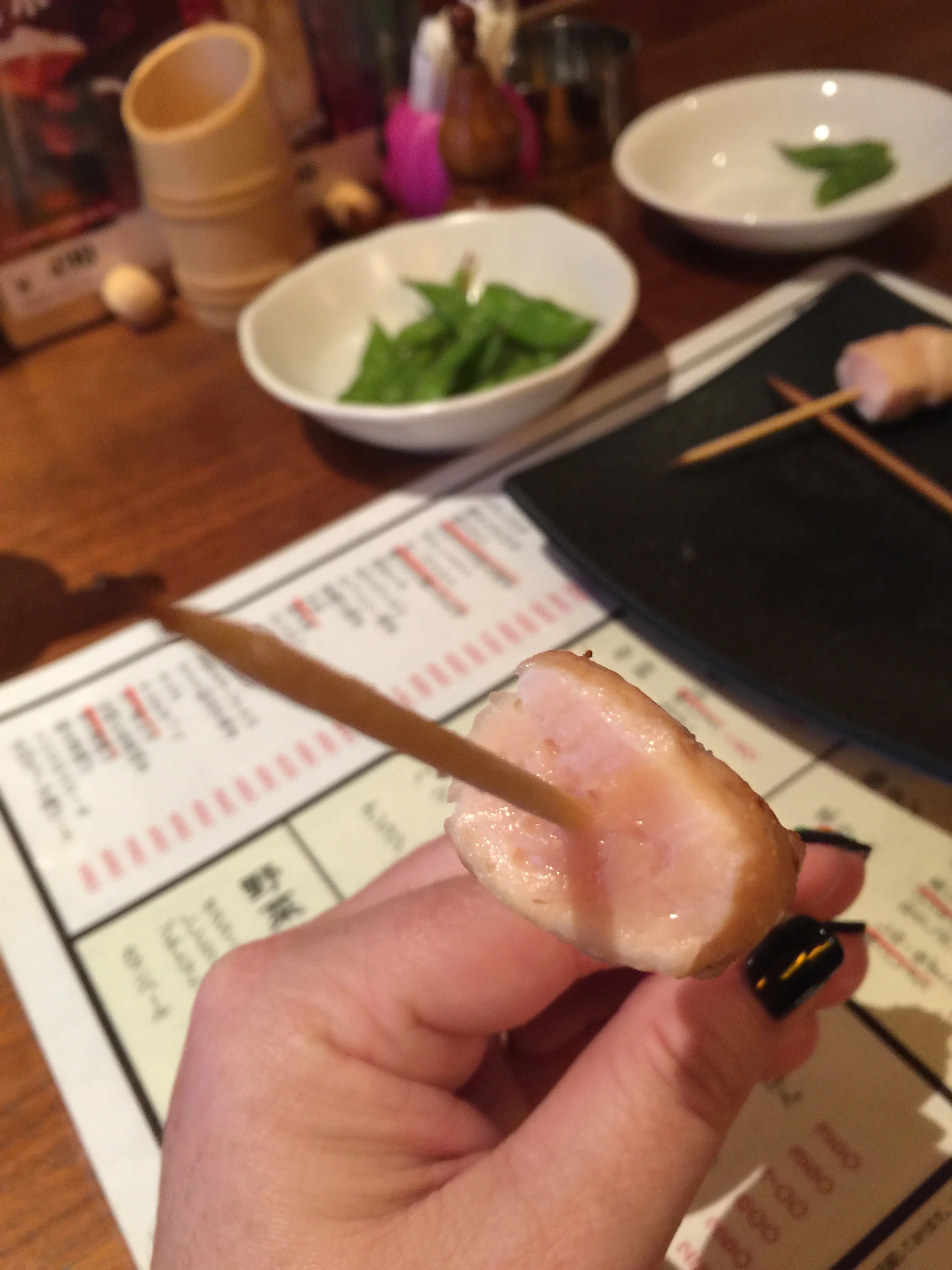 Seared Chicken (that means raw in the middle!)