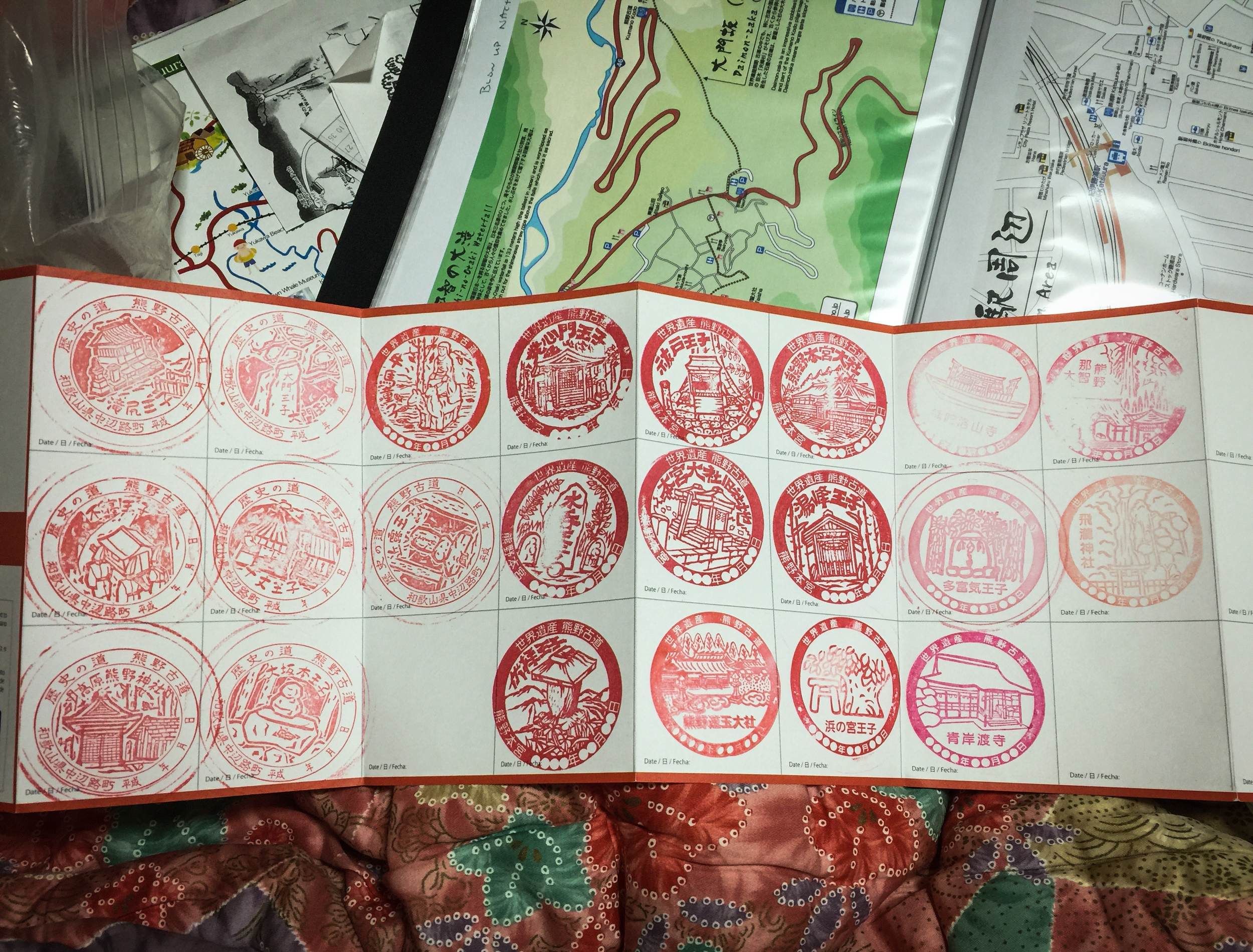 My pilgrimage passport with all of the stamps from along the way