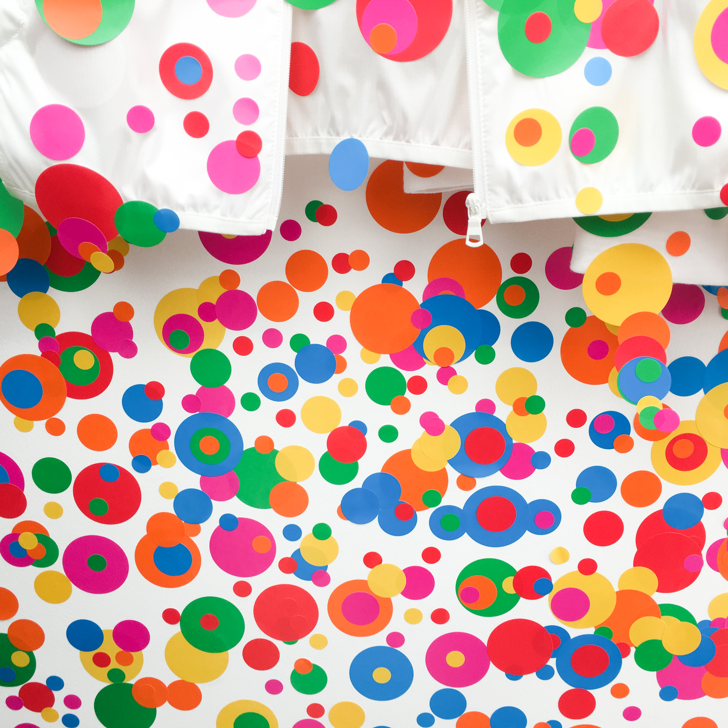 close up of the polka dot sticker room