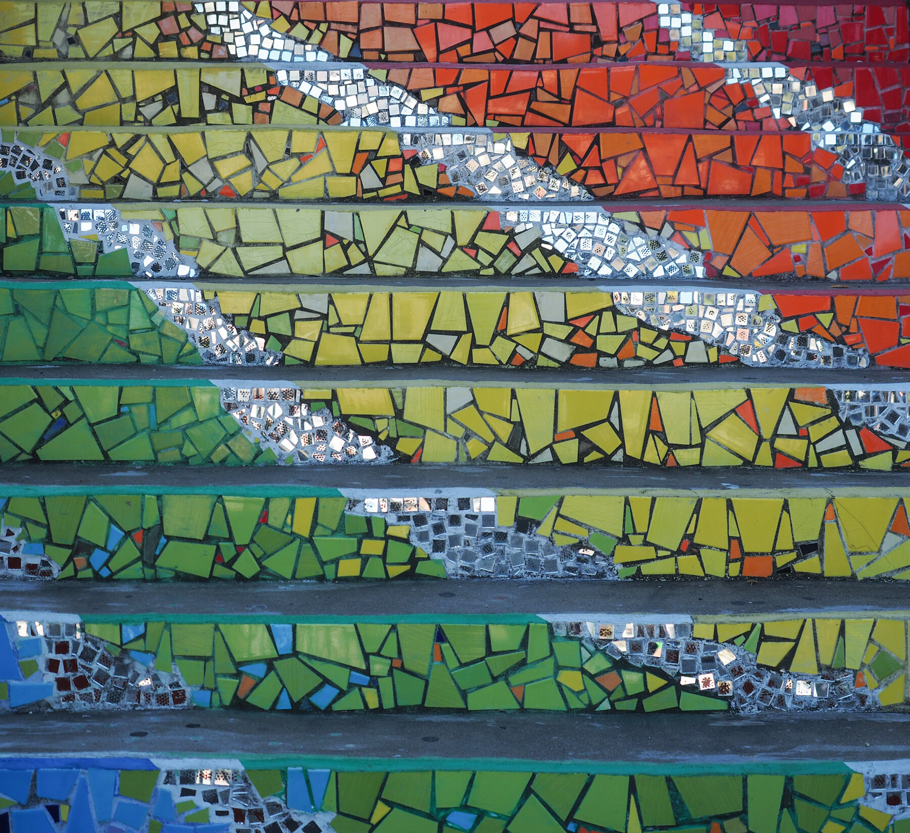 Rainbow Mosaic stairs