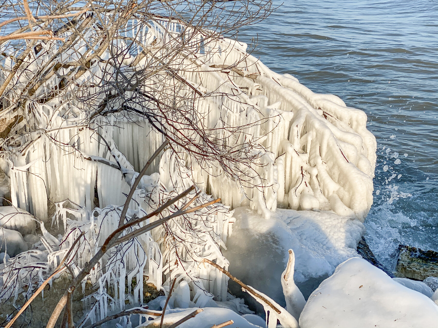 Icy coast of Lake Michigan