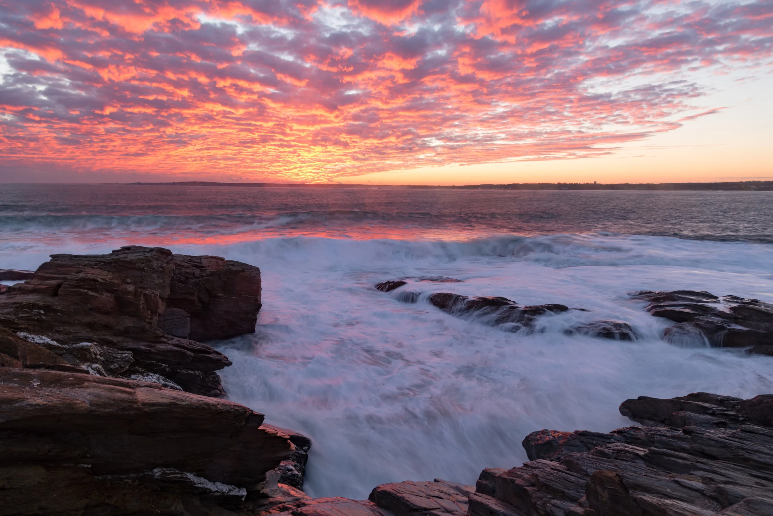 Beavertail Surf Sunset