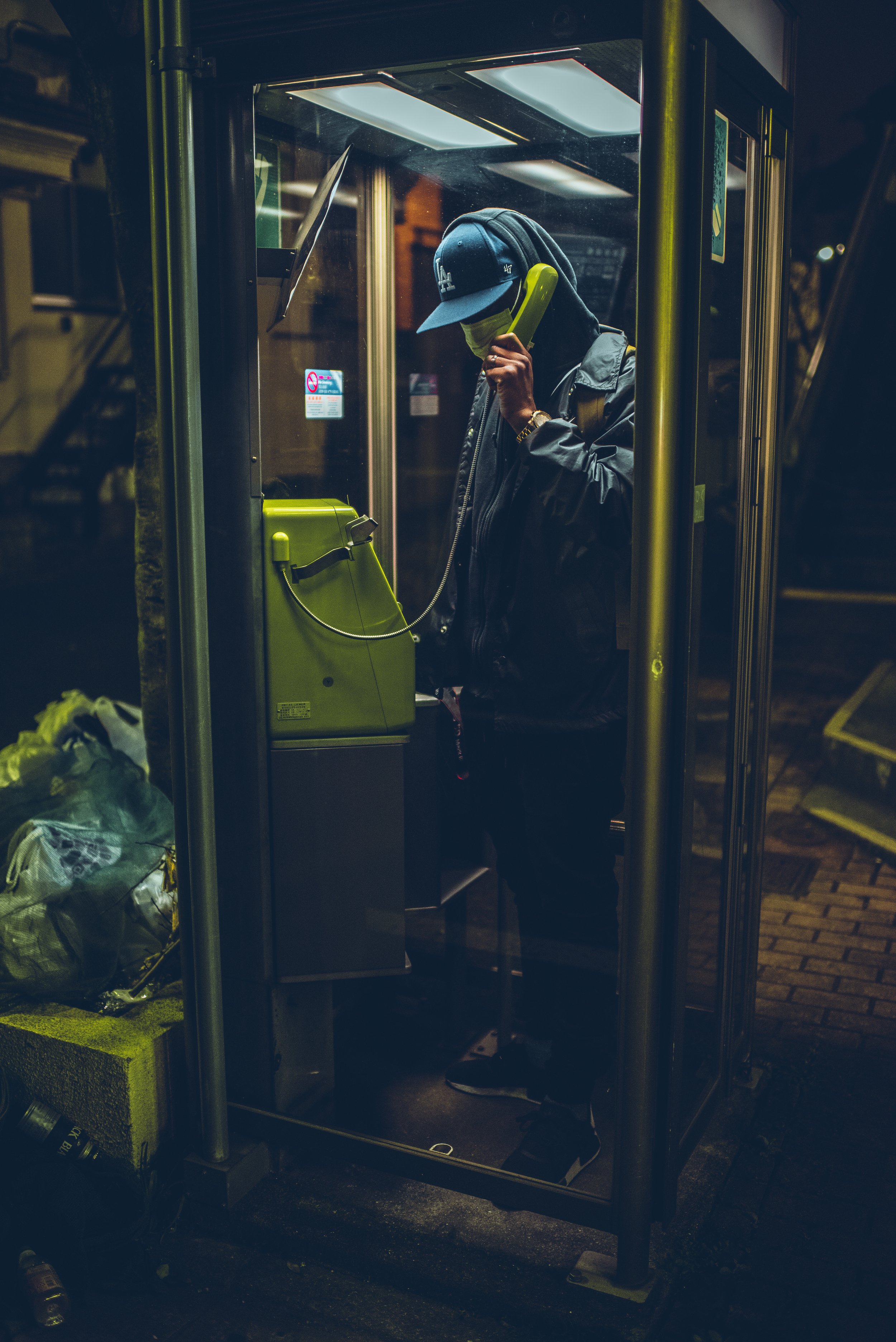 Telephone booth aesthetic.