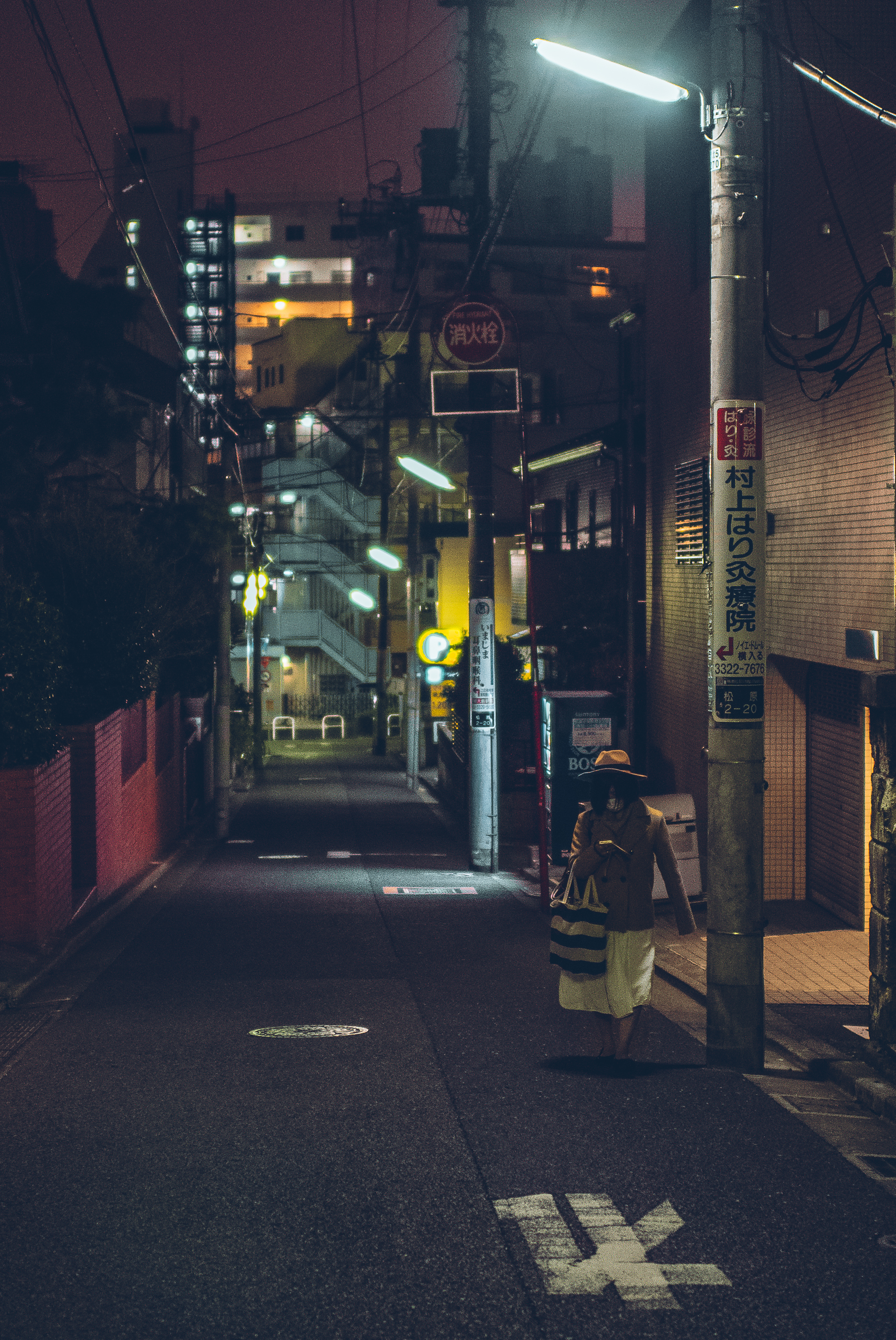 Walking home from a long day of errands.