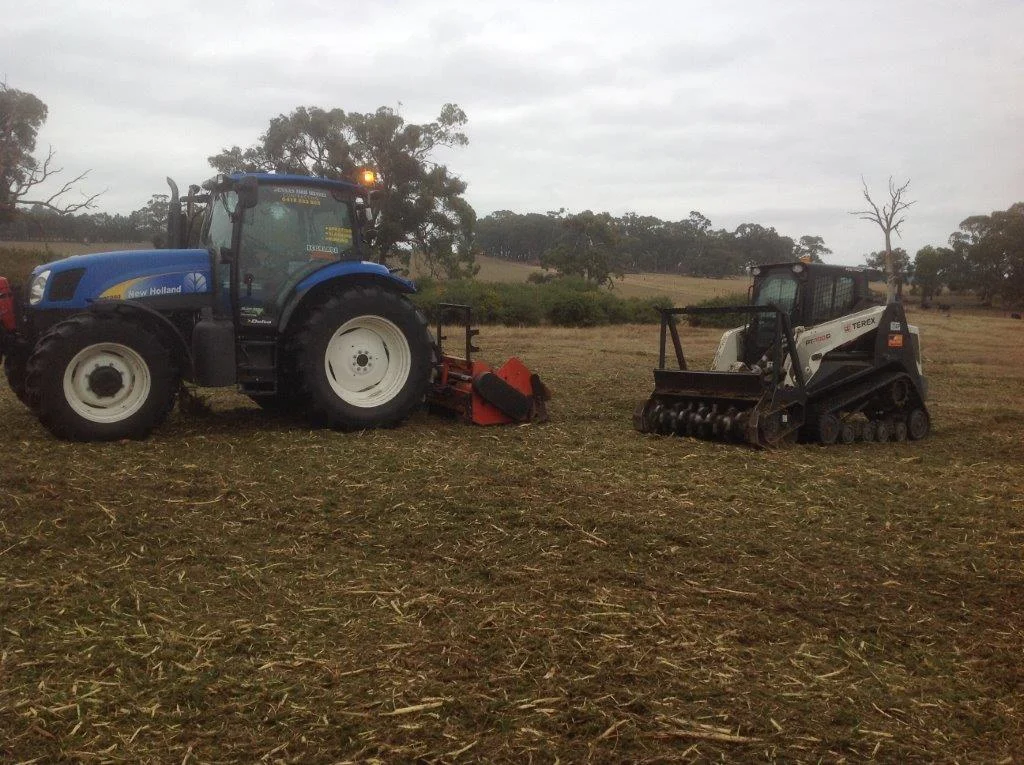 Jensan Farm Services now works closely with Environmental Mulching and Earthworks as a strategic partner to deliver a service unmatched in our region by combining a PT 110 Posi Trak unit with a Forestry Style Mulcher followed by our 2.1 metre HD Berends Flail Mulcher. This prepares the former heavily infested site for rehabilitation works including cultivation and reseeding.