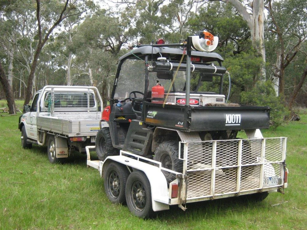 Overhead clearance work on forestry fire breaks and access tracks.