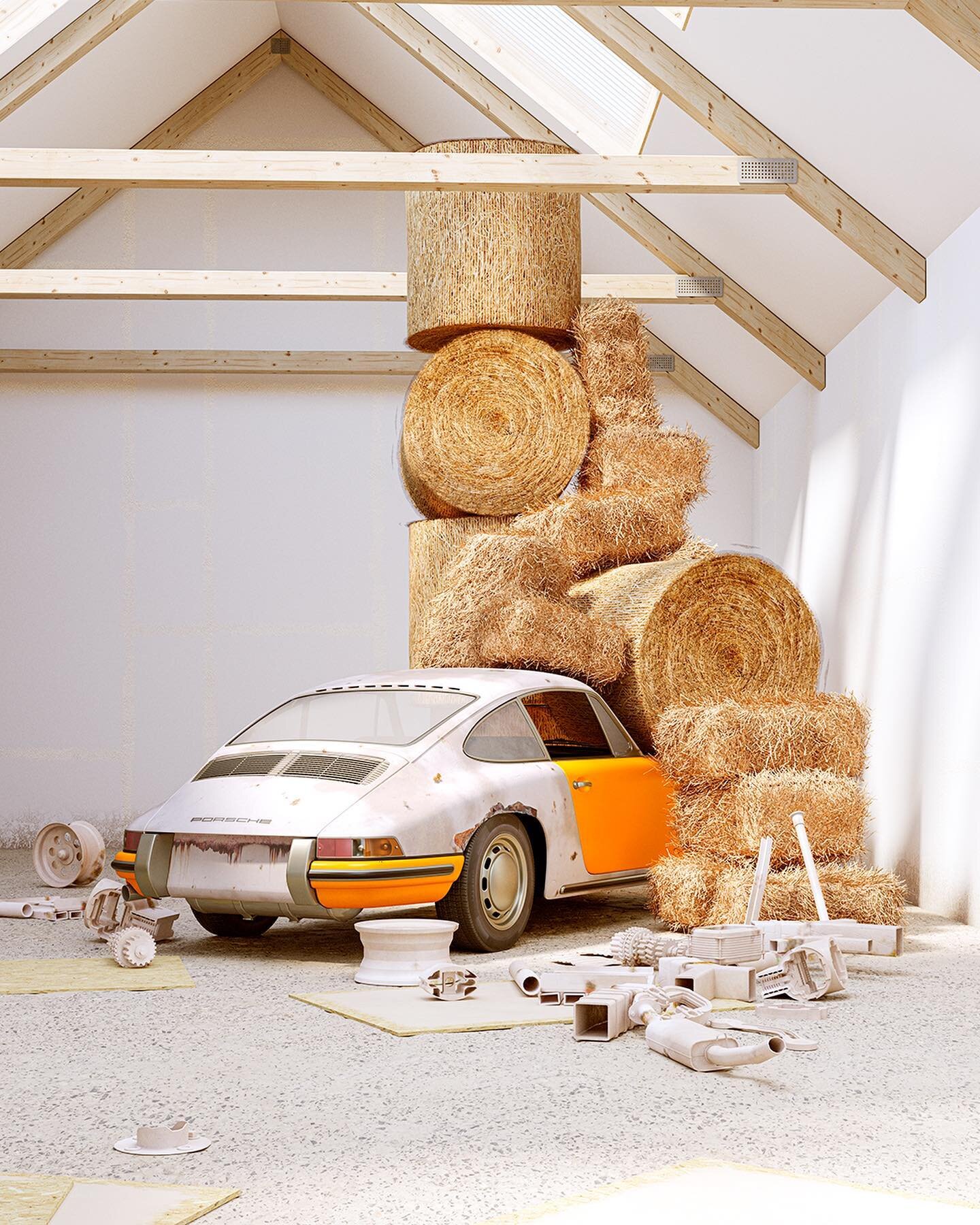 Old 911 in a barn. #barnfind #porsche #911 #hay #barn