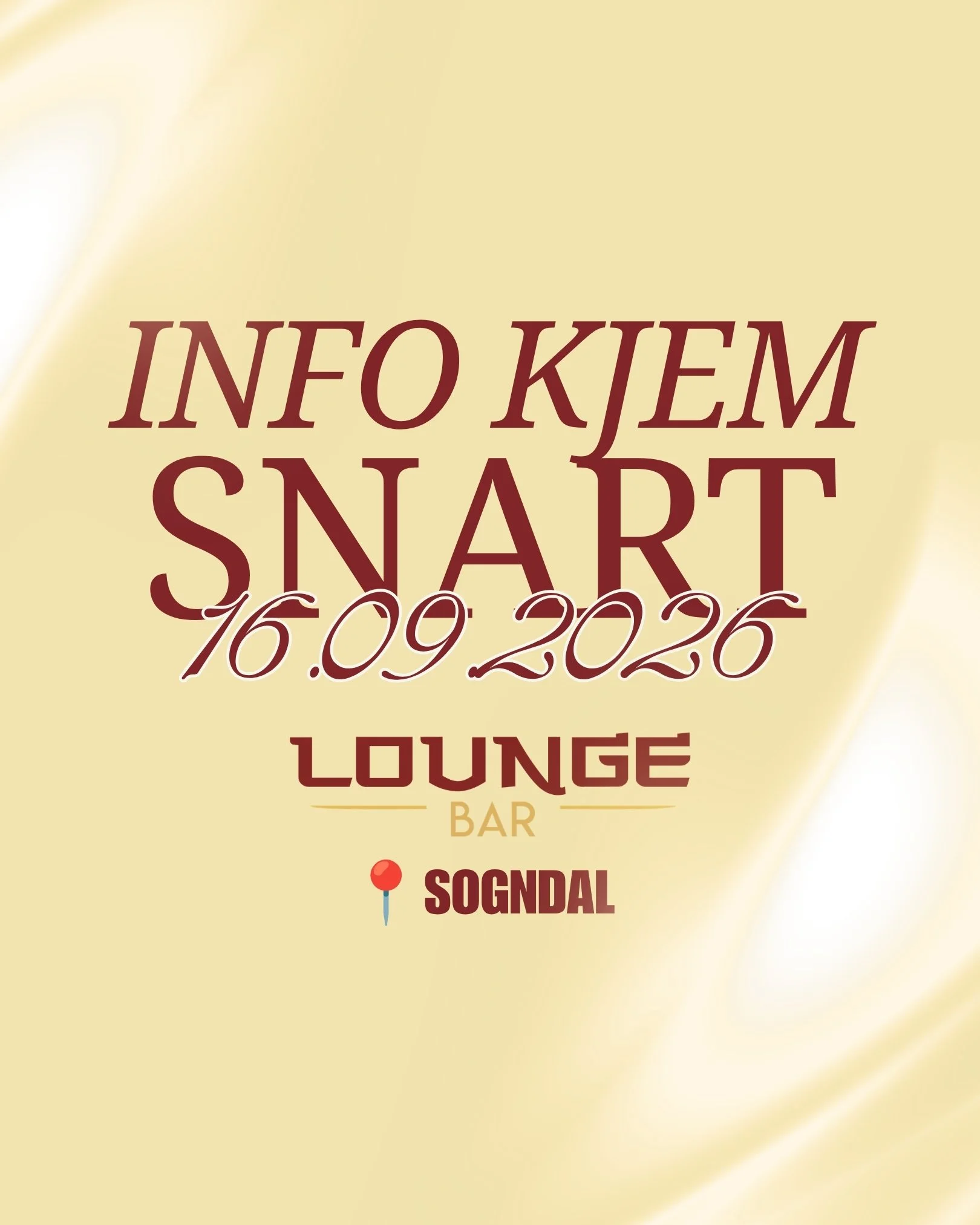 Lounge Bar Sogndal
📍 Restauranthuset Malin
Vi gler oss til &aring; vise fram det som kjem😊.
Info og program kjem snart.