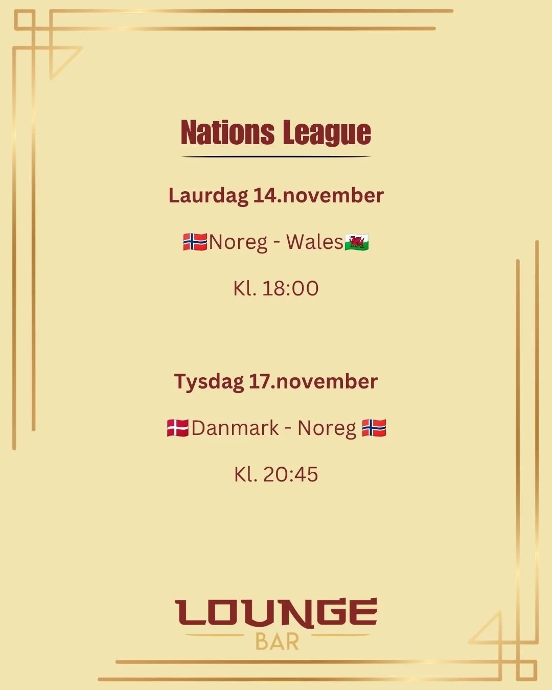 Noreg har fleire viktige landskampar igjen denne hausten 🇳🇴

Resultata i Nations League kan f&aring; betydning for vegen vidare mot EM 2028.

Kampane blir viste i Loungen p&aring; Malin.