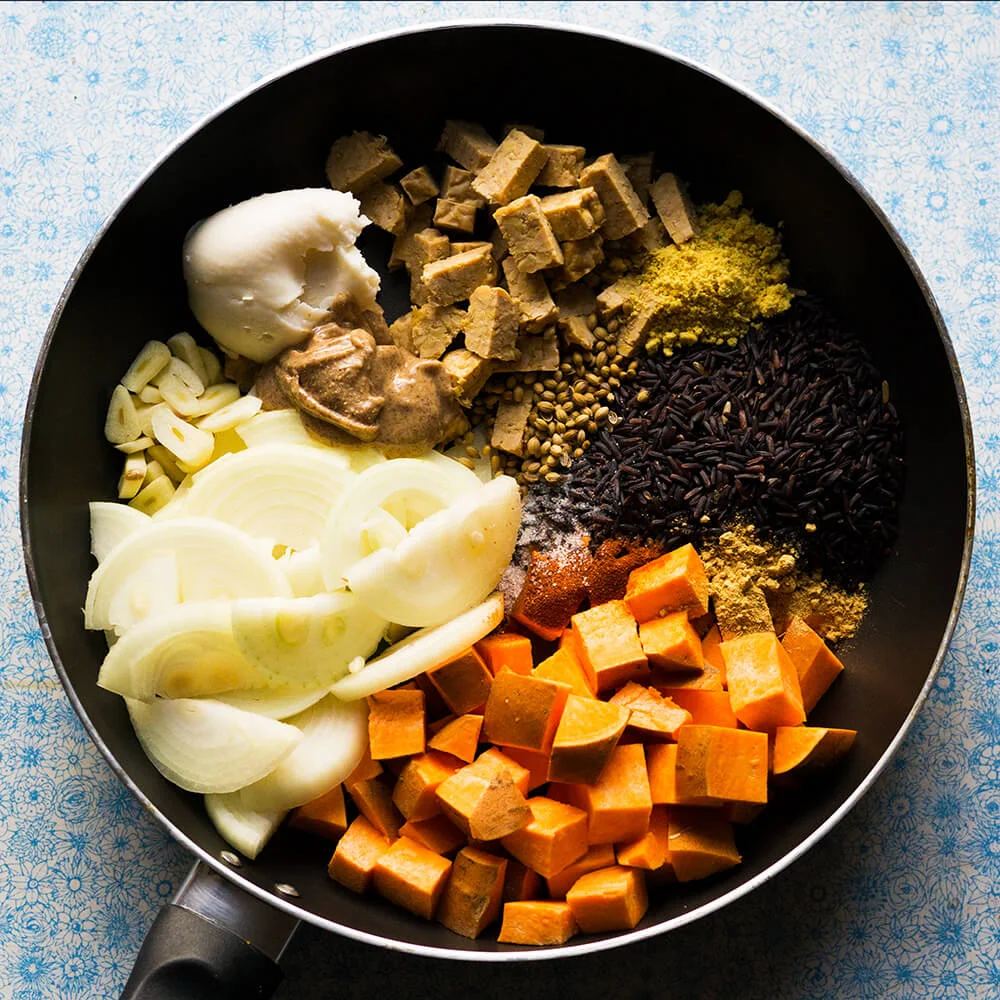 Coconut tempeh stew