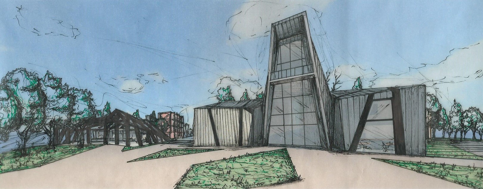 Perspective View of the Community Hub