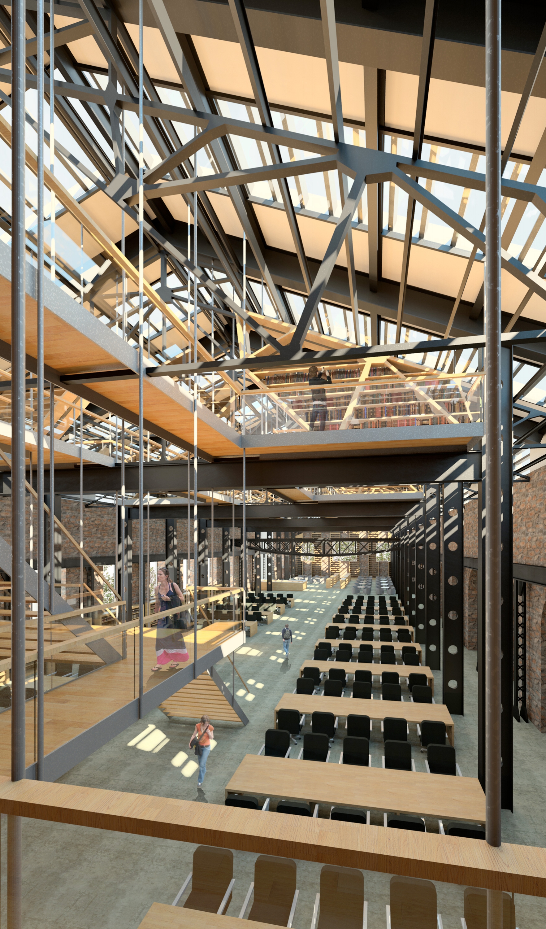 Interior Perspective View of the Library