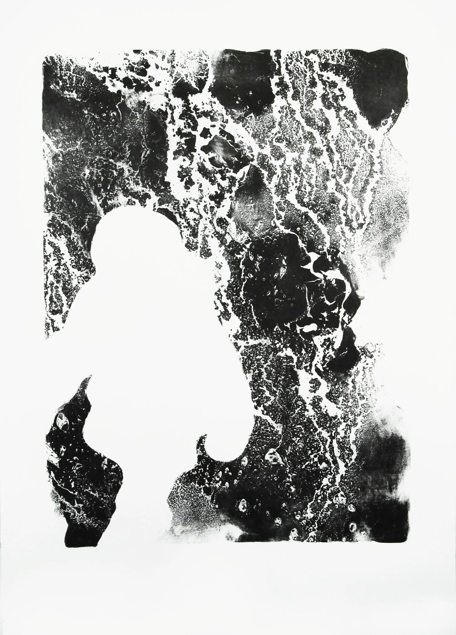 Departure 1 , stone lithography (石板画), 22x30 inches, edition of 2, 2014