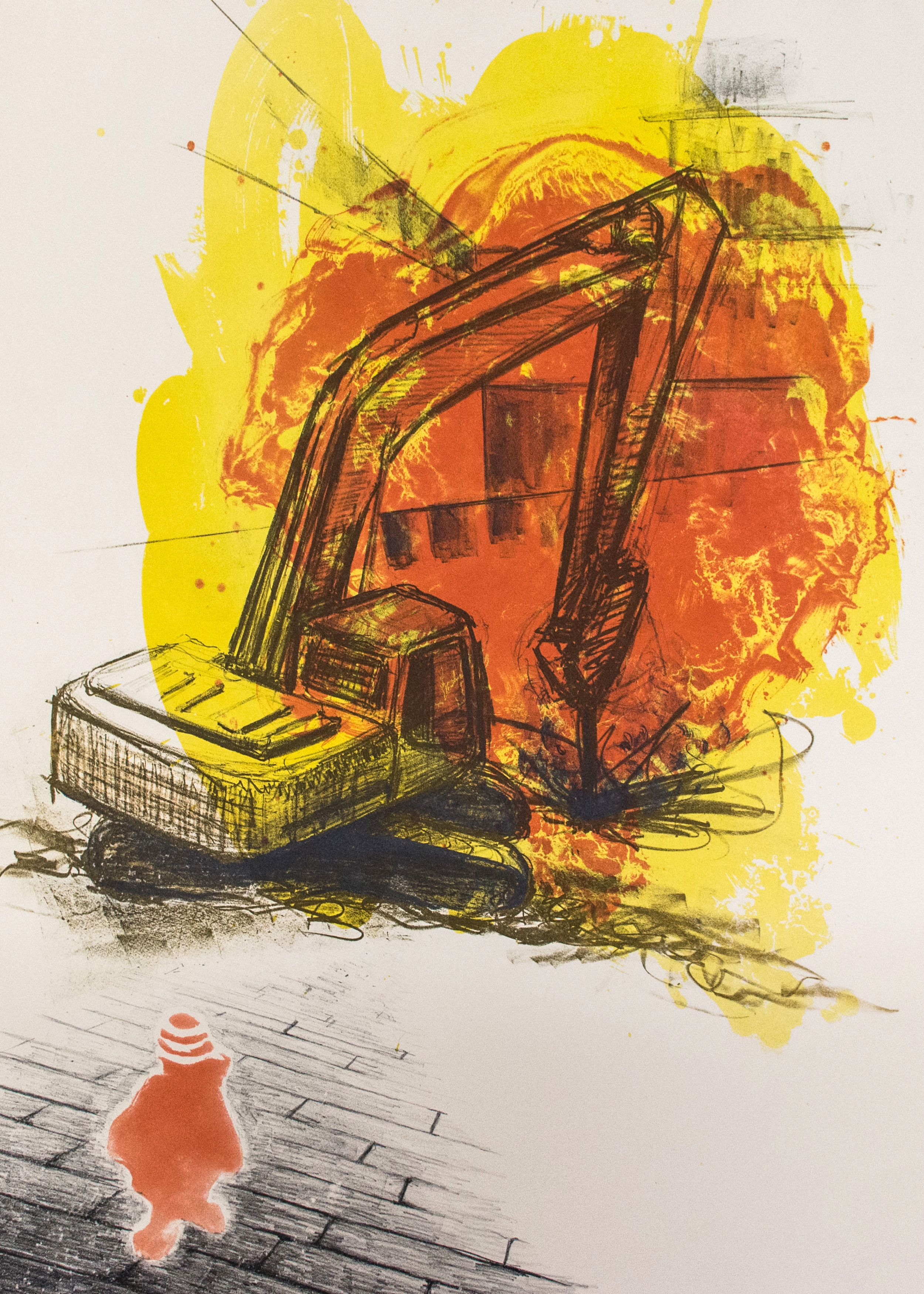Departure , stone lithography (石板画), 22x30 inches, edition of 3, 2014