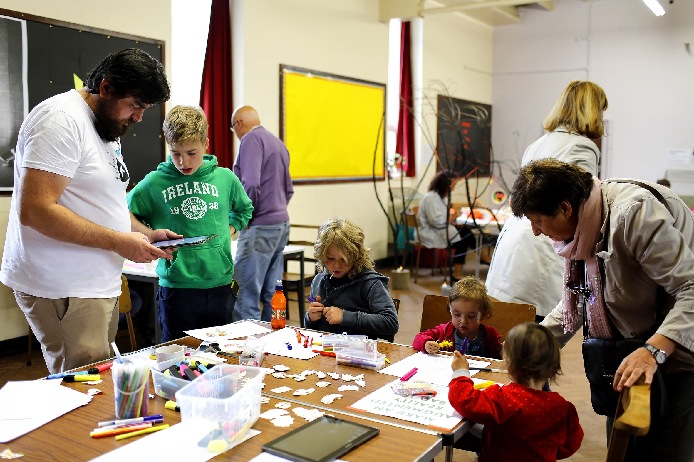 Digital Longbridge workshop at 'HERE AND NOW' exhibition at St John the Baptist Church, Longbridge