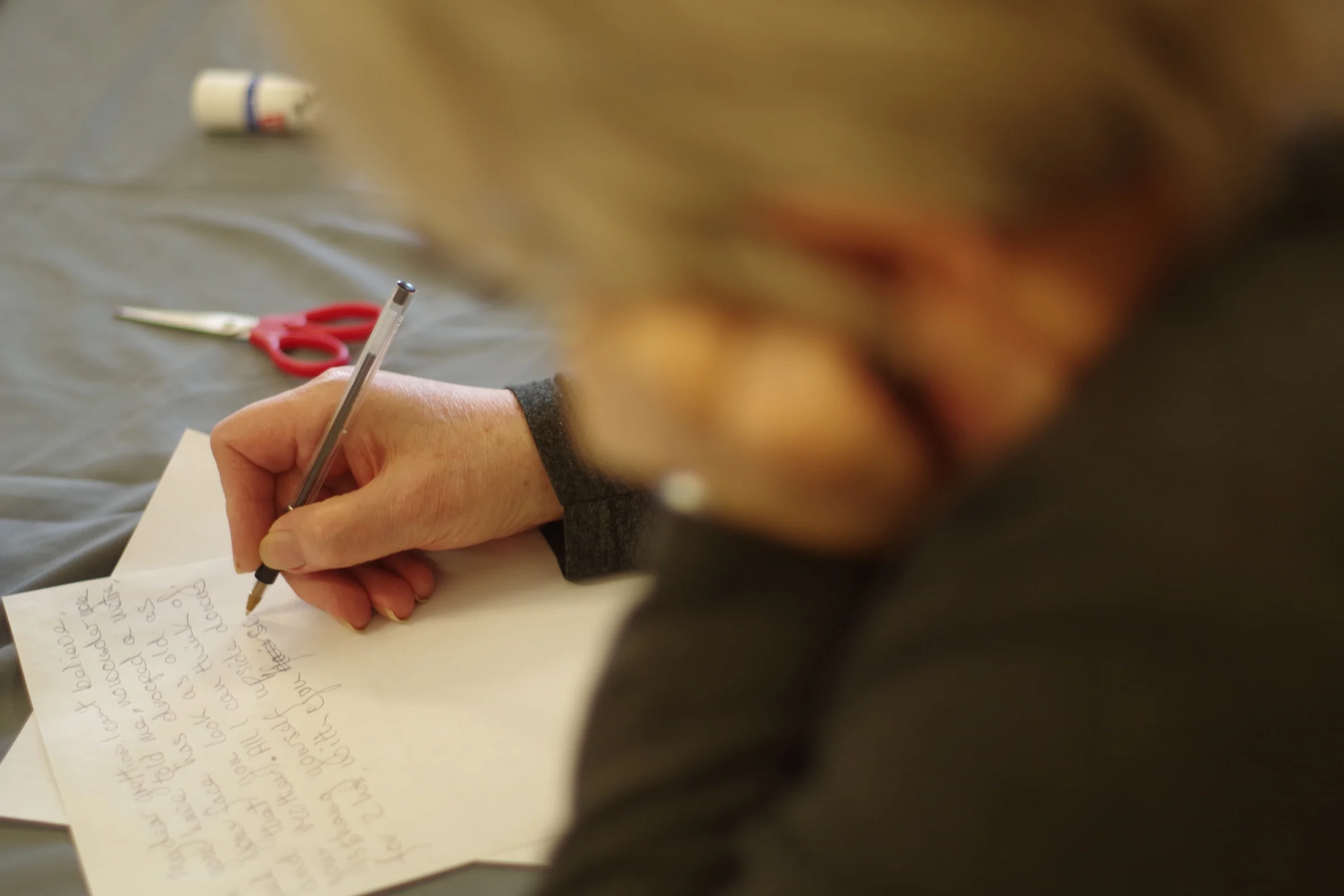 Writing workshop exploring Bournville College archive material with community group 'The other side of the door'