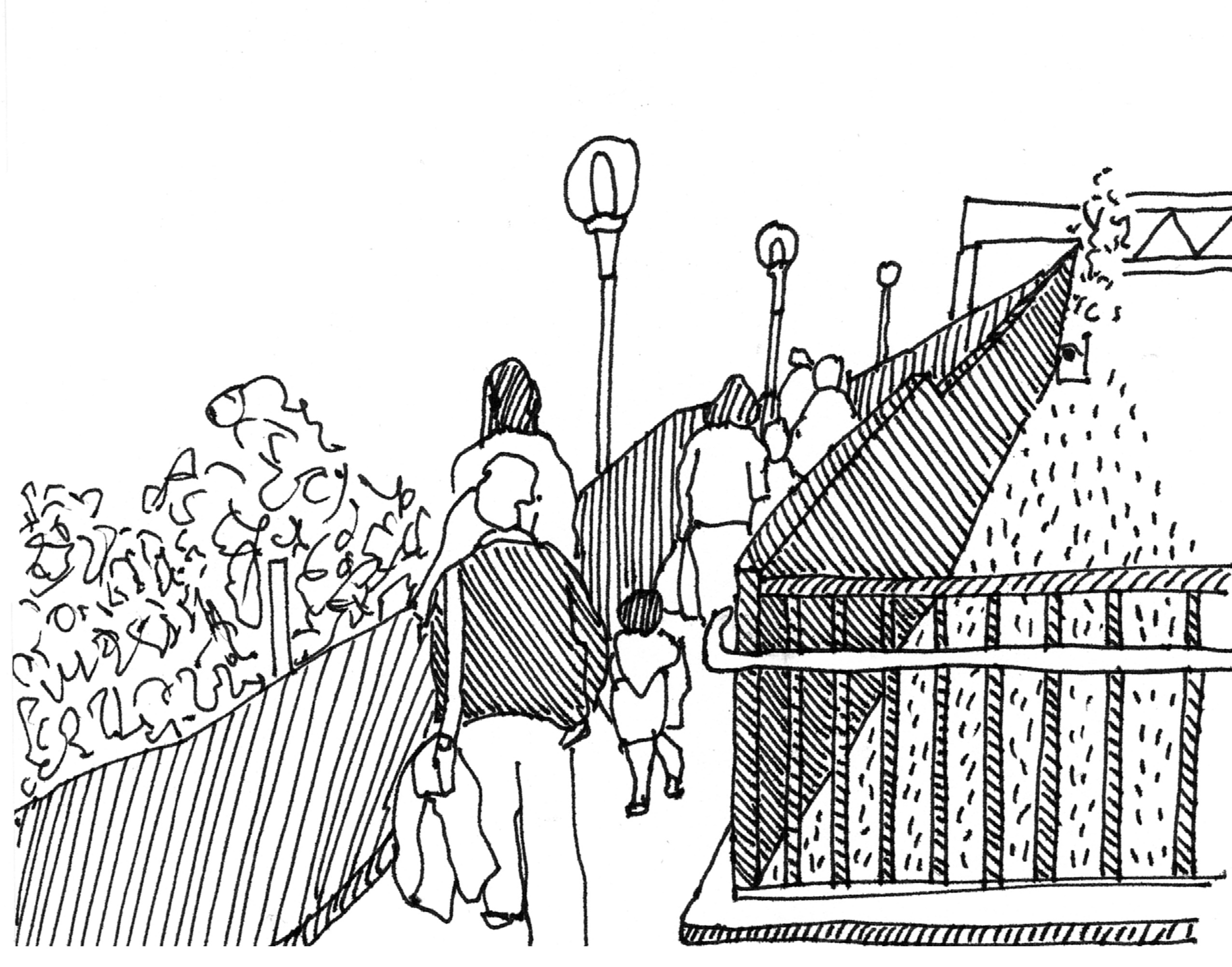 Observational drawings of life in Longbridge by Sarah Taylor Silverwood