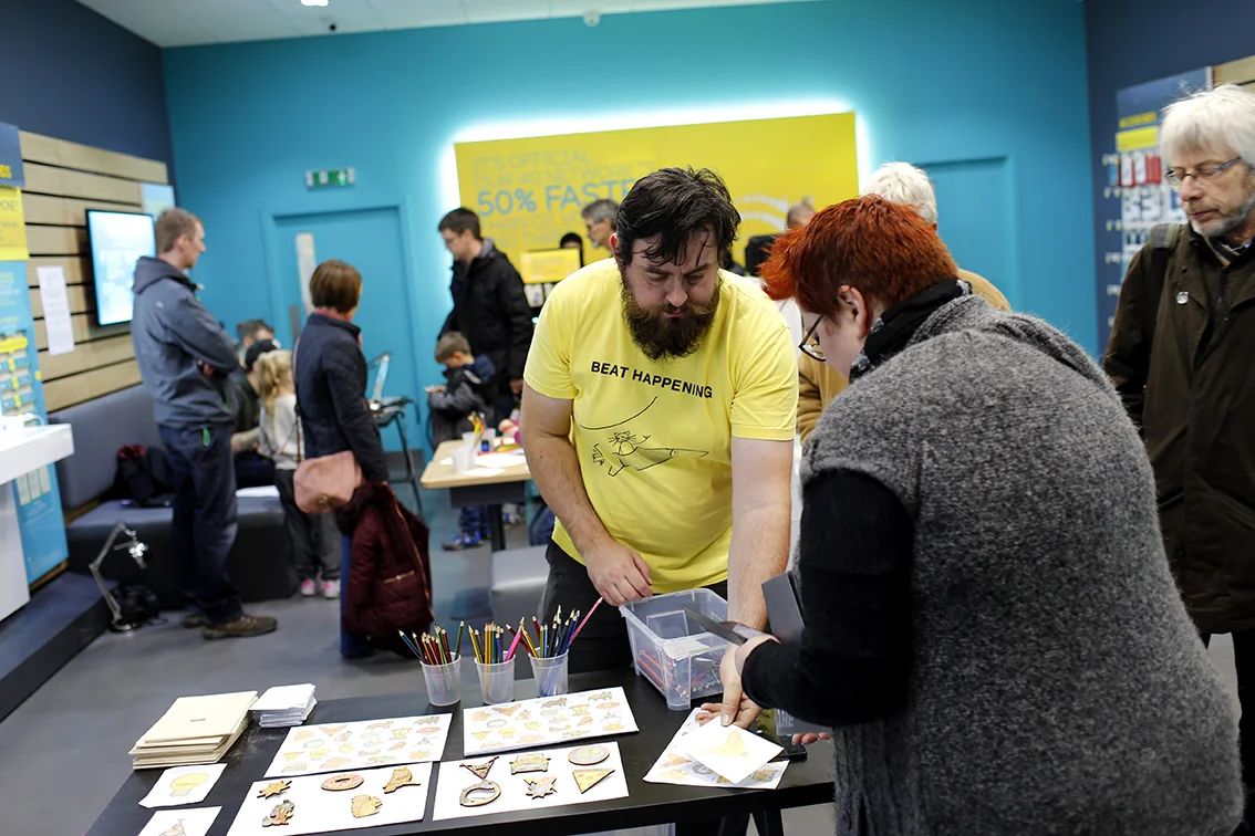 Juneau Projects workshop in the EE store for Longbridge Light Festival 2016