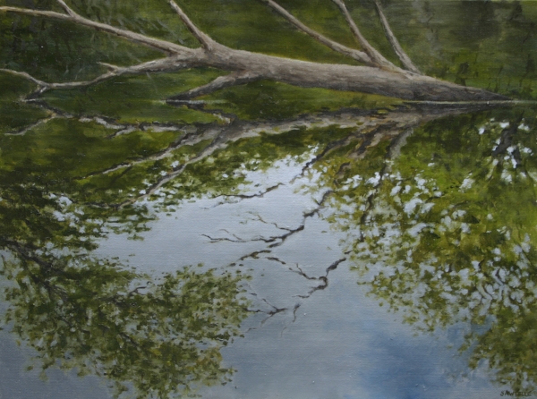 "Canoe Painting 6" 16"x12" Oil on canvas