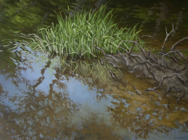 "Canoe Painting 7" 16"x12" Oil on canvas