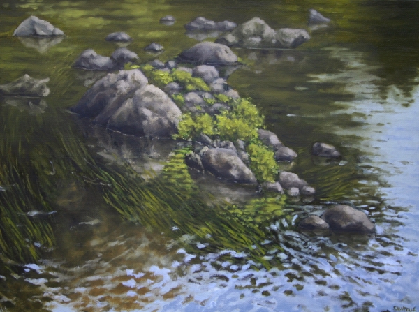 "Canoe Painting 10" 16"x12" Oil on canvas