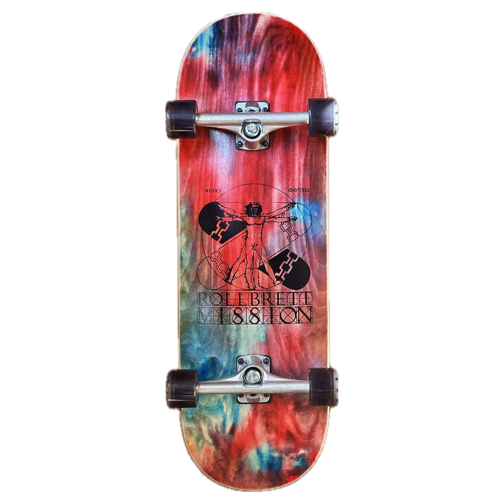 Skateboard 9,375 extra breiter Cruiser 1of1 Handgemacht, bemalt - für Erwachsene